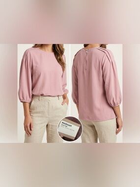 Remixmess Pleated Shoulder Blouse - NWT - Dusty Pink - Small